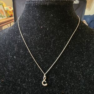 Tiffany & Co Elsa Peretti Silver Alphabet Necklace - Letter S 16"